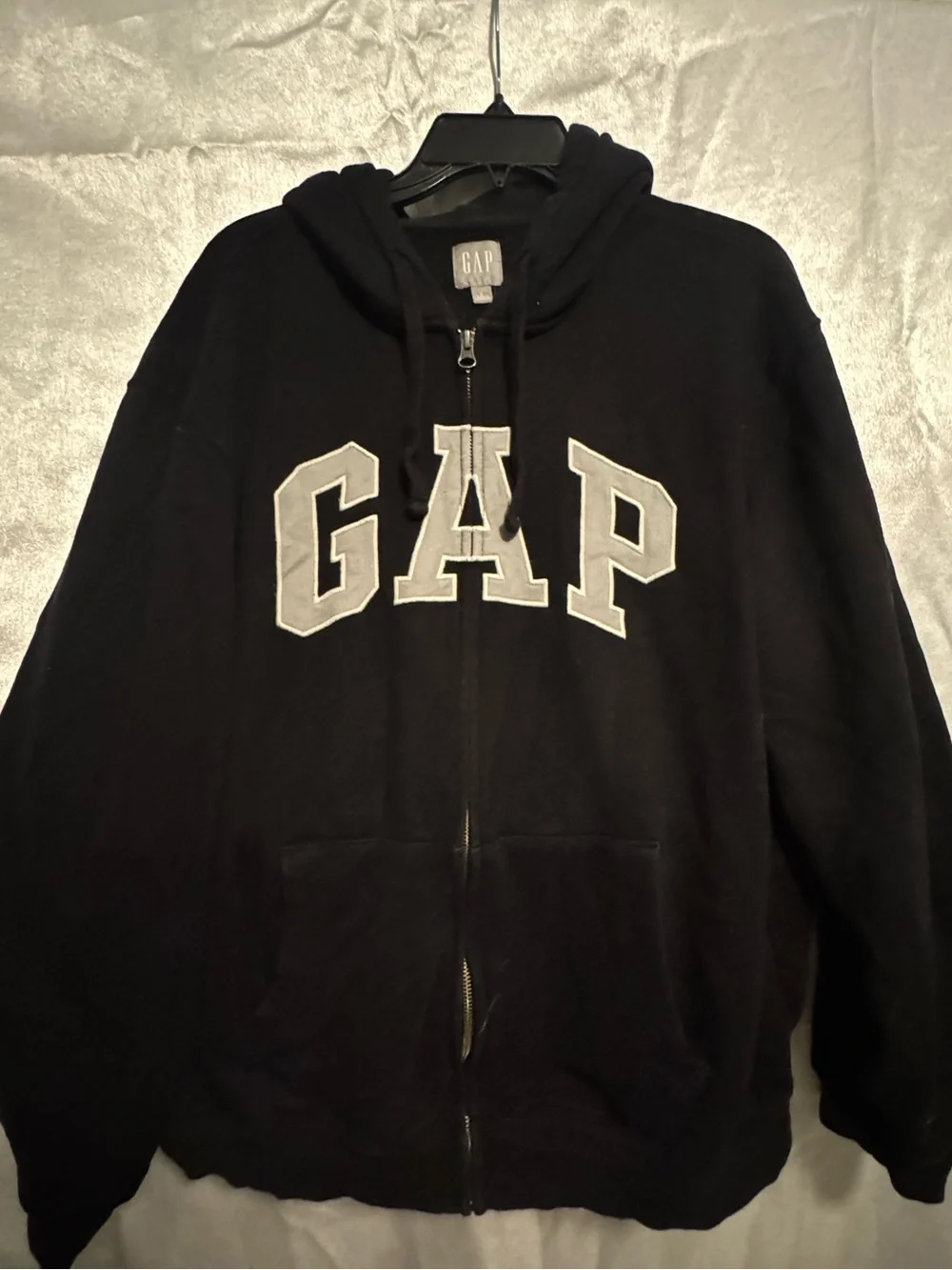GAP Black Full-Zip Logo Hoodie